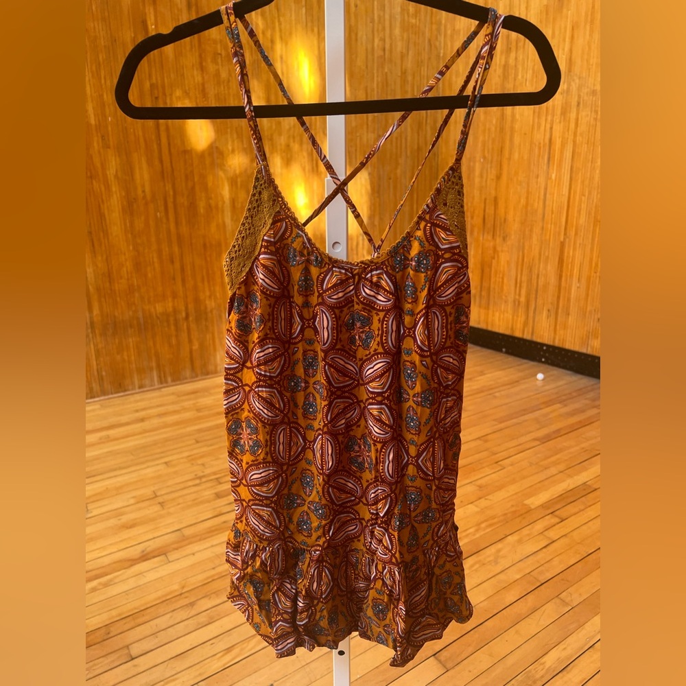 Melrose and Market Orange Brown Asymmetrical Camisole